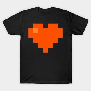 Simple Orange Pixel Heart T-Shirt